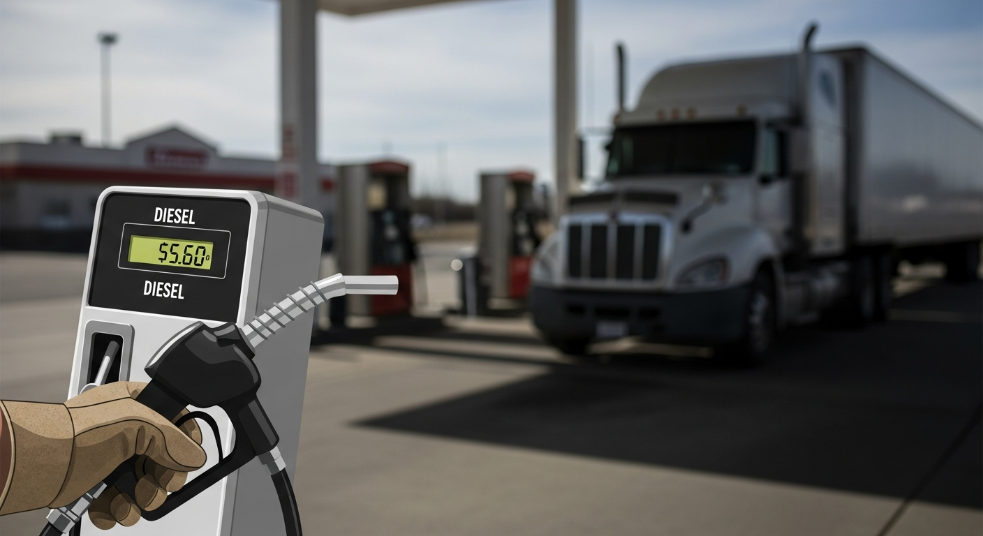Illustration: Diesel Prices Hit $5.60: Survival Strategies for Owner-Operators